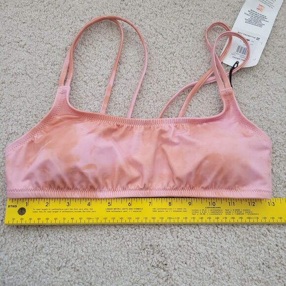 NWT Billabong A/Div Strappy Bralette Bikini Top Wild Rose Size M/10 Pink Tie Dye - Picture 4 of 9